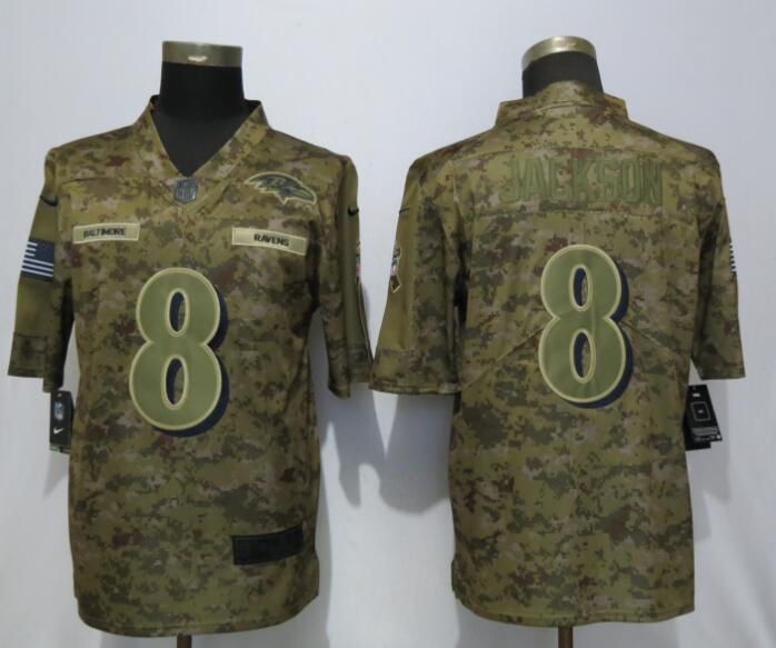 Men Baltimore Ravens #8 Jackson Nike Camo Salute to Service Limited NFL Jerseys->washington capitals->NHL Jersey
